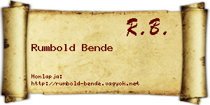 Rumbold Bende névjegykártya